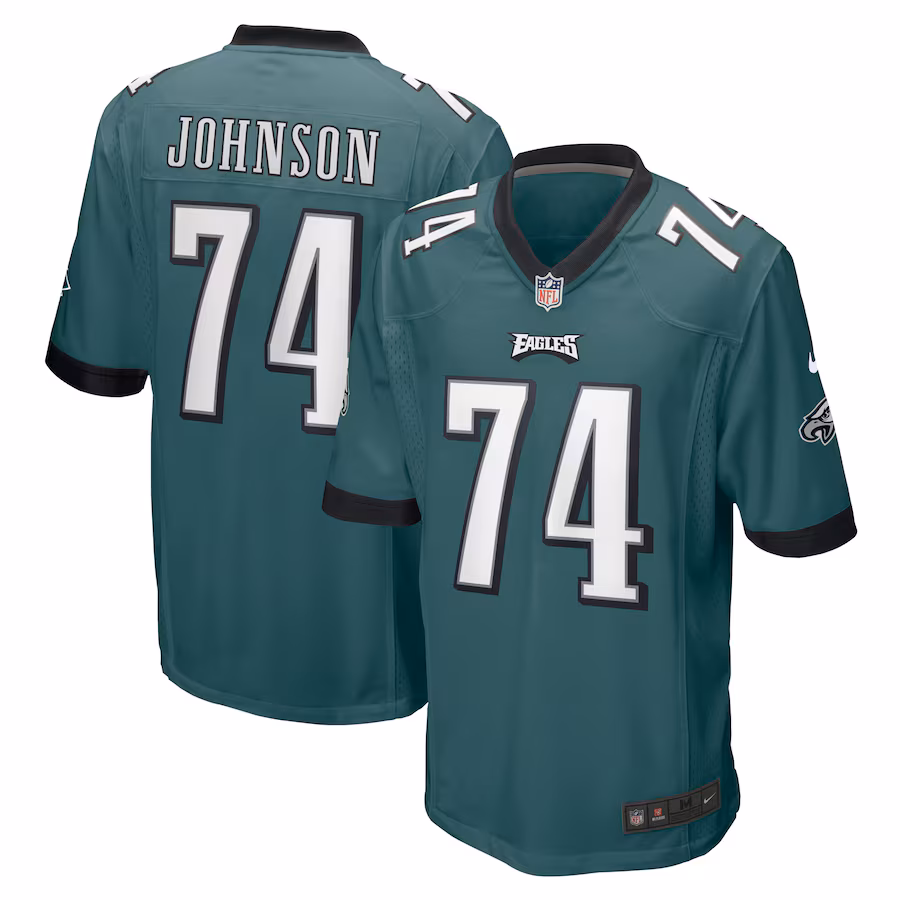 Men's Philadelphia Eagles Fred Johnson Nike Midnight Green Team Game Jersey - Puhuasuan