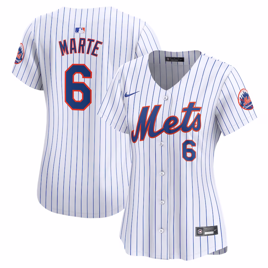 Women's New York Mets Starling Marte Nike White Home Limited Player Jersey - Puhuasuan