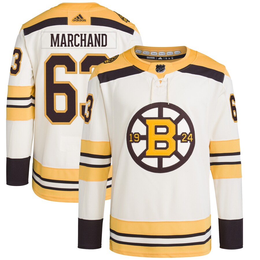 Men's Boston Bruins Brad Marchand adidas Cream  Primegreen Authentic Pro Player Jersey - Puhuasuan