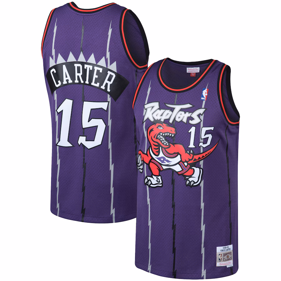Men's Toronto Raptors Vince Carter Mitchell & Ness Purple 1998/99 Big & Tall Hardwood Classics Swingman Jersey - Puhuasuan