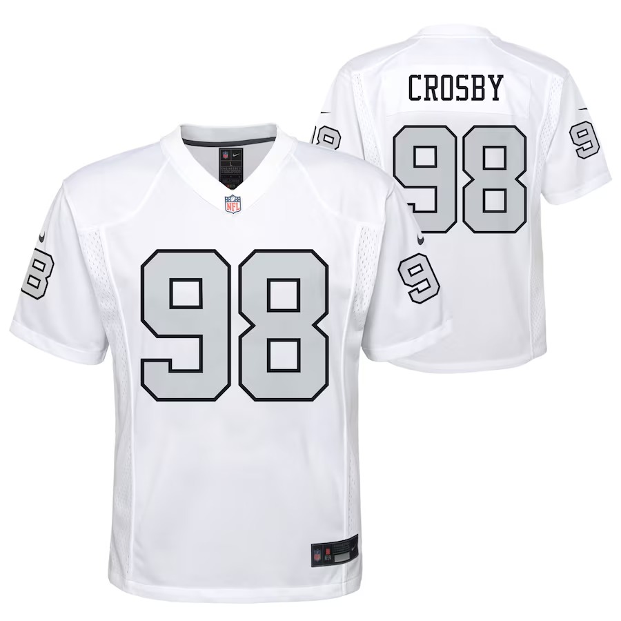 Youth Las Vegas Raiders Maxx Crosby Nike White Game Jersey - Puhuasuan
