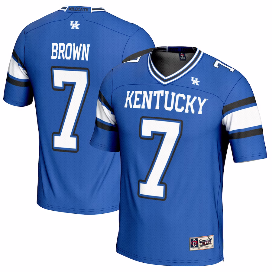 Barion Brown Kentucky Wildcats GameDay Greats NIL Player Football Jersey - Royal - Puhuasuan
