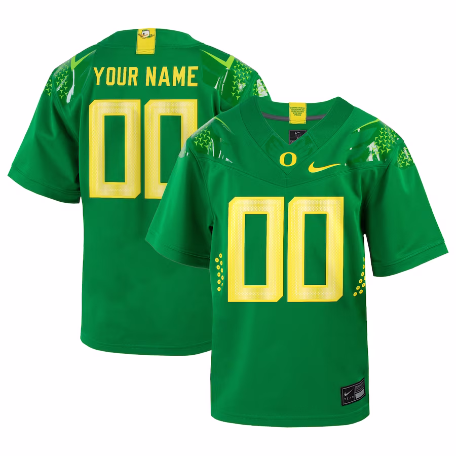 Oregon Ducks Nike Youth  Custom Football Game Jersey �?Green - Puhuasuan