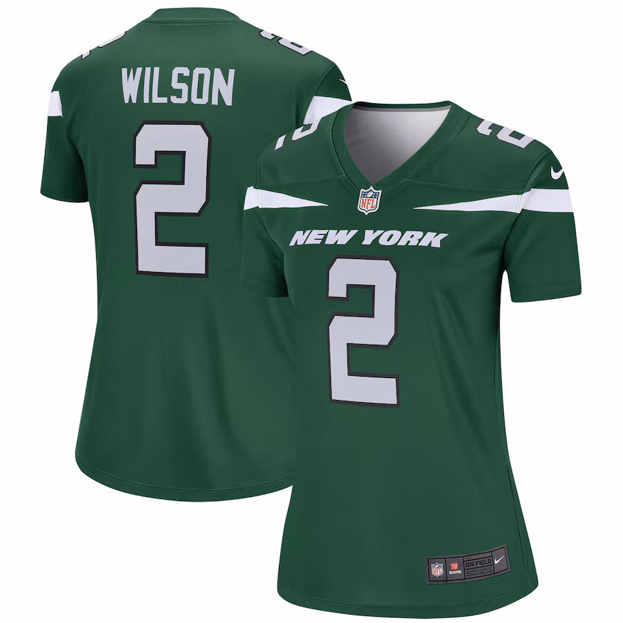 Women's New York Jets Zach Wilson Nike Green Team Legend Player Performance Top - Puhuasuan