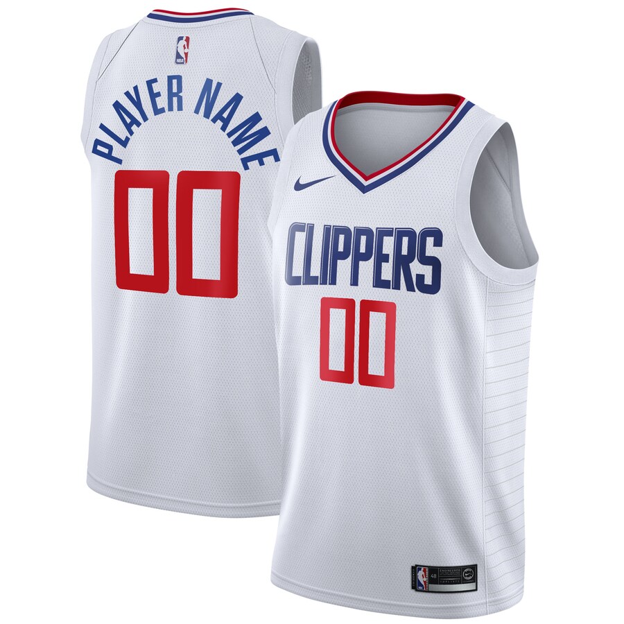 Men's LA Clippers Nike White 2020/21 Swingman Custom Jersey - Association Edition - Puhuasuan