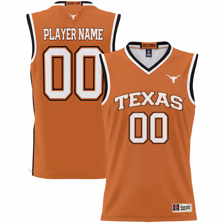 Texas Longhorns GameDay Greats Unisex  Lightweight NIL Pick-A-Player Basketball Jersey - Orange - Puhuasuan