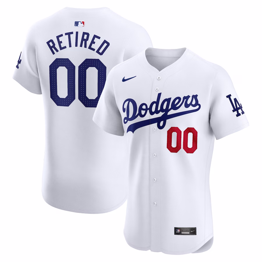 Men's Los Angeles Dodgers Nike White Home Elite Pick-A-Player Retired Roster Jersey - Puhuasuan
