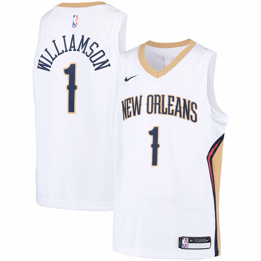 Youth New Orleans Pelicans Zion Williamson Nike White Swingman Player Jersey - Association Edition - Puhuasuan