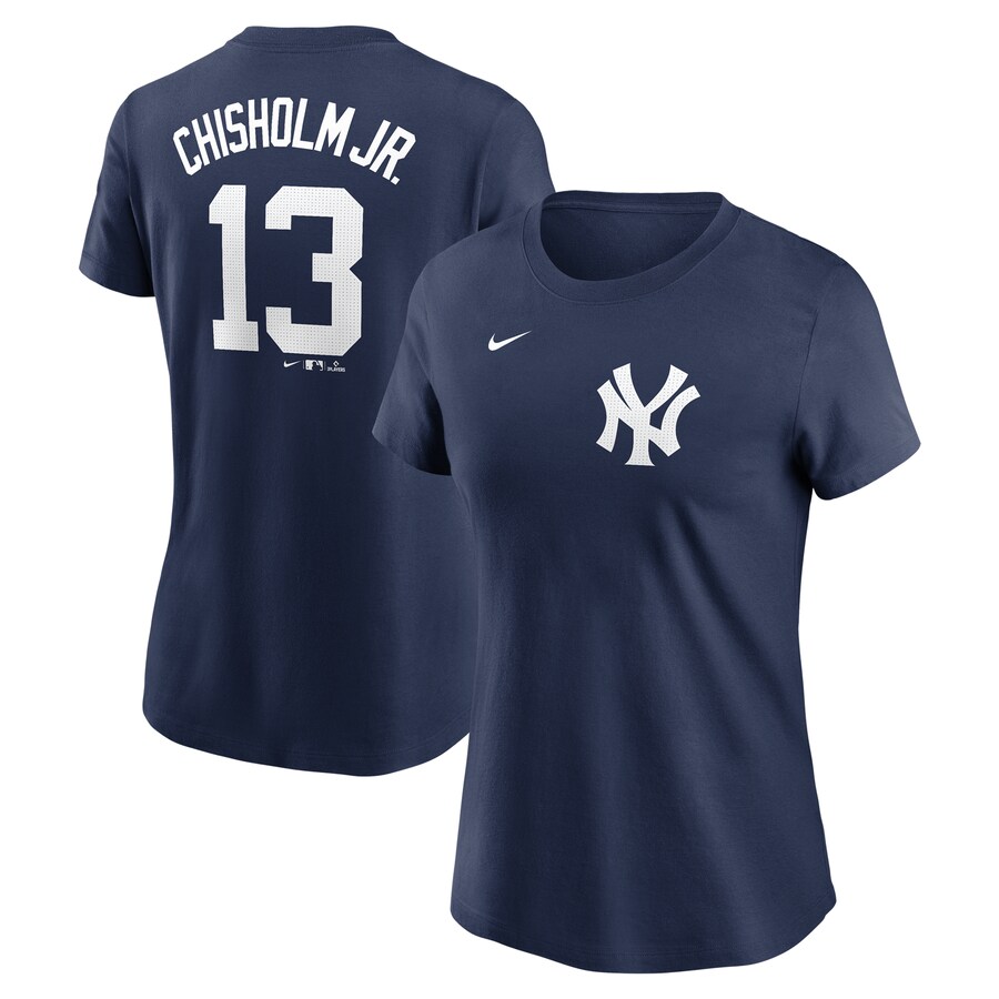 Women's New York Yankees Jazz Chisholm Jr. Nike Navy Fuse Name & Number T-Shirt - Puhuasuan