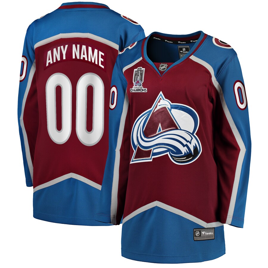 Women's Colorado Avalanche Fanatics Branded Burgundy Home 2022 Stanley Cup Champions Breakaway Custom Jersey - Puhuasuan