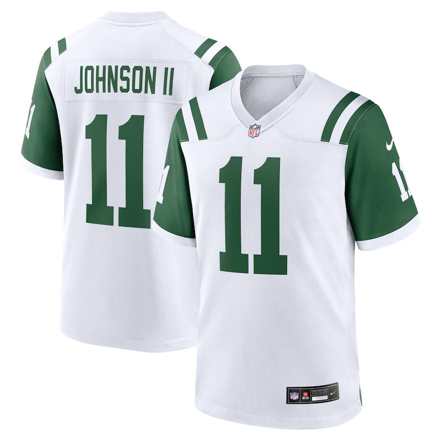 Men's New York Jets Jermaine Johnson II Nike White Classic Alternate Game Jersey - Puhuasuan