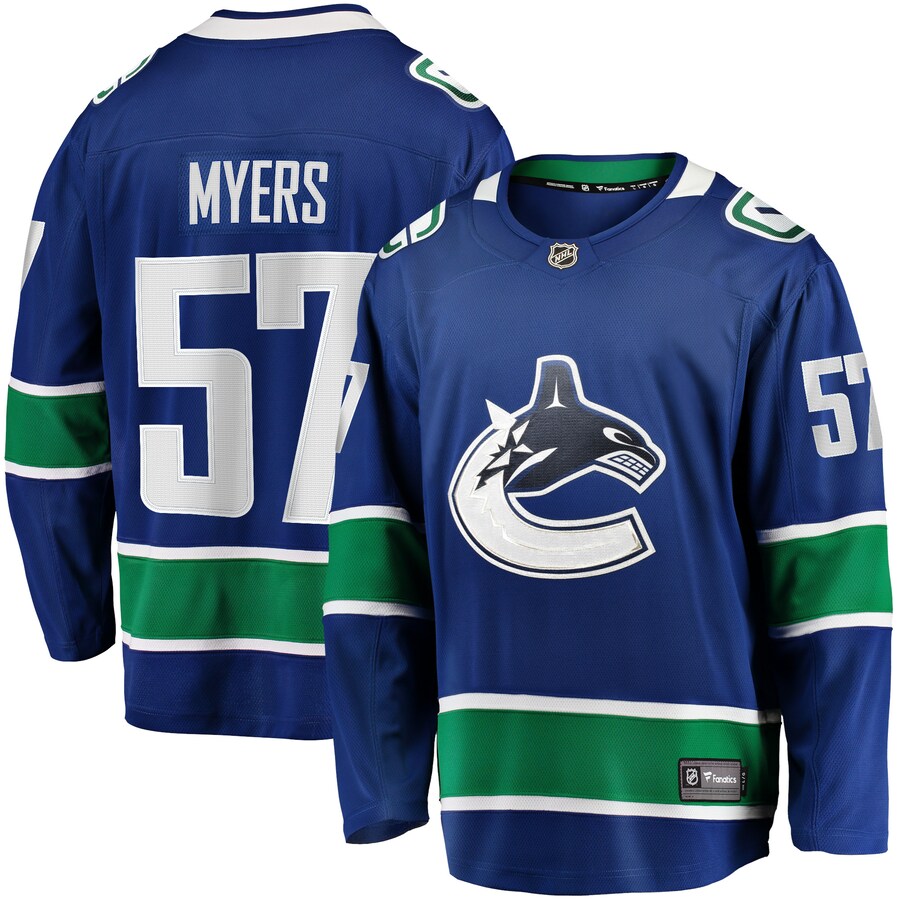 Men's Vancouver Canucks Tyler Myers Fanatics Branded Blue Home Breakaway Player Jersey - Puhuasuan