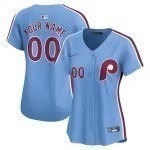 Women's Philadelphia Phillies Nike Light Blue Alternate Limited Custom Jersey - Puhuasuan