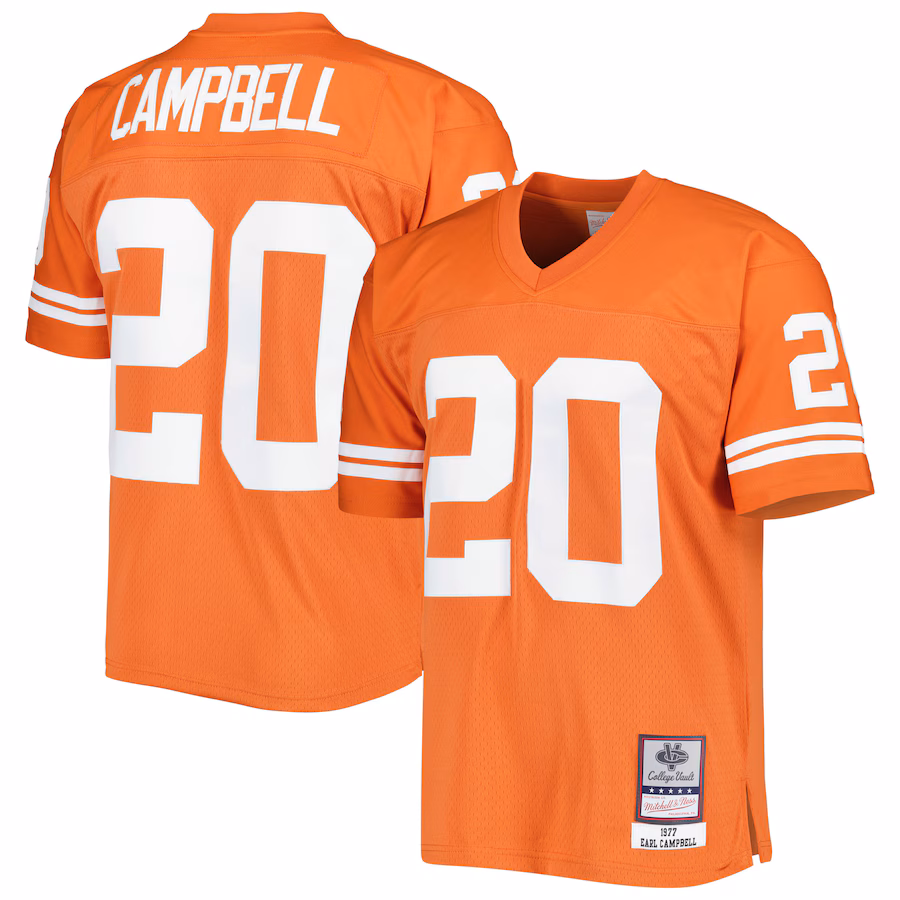 Men's Mitchell & Ness Earl Campbell Texas Orange Texas Longhorns Throwback Jersey - Puhuasuan