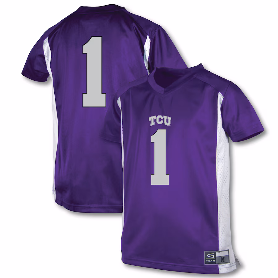Youth Garb #1 Purple TCU Horned Frogs Football Jersey - Puhuasuan