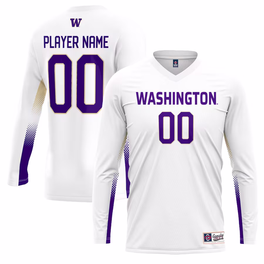 Washington Huskies GameDay Greats Youth NIL Lightweight Volleyball Jersey - White - Puhuasuan