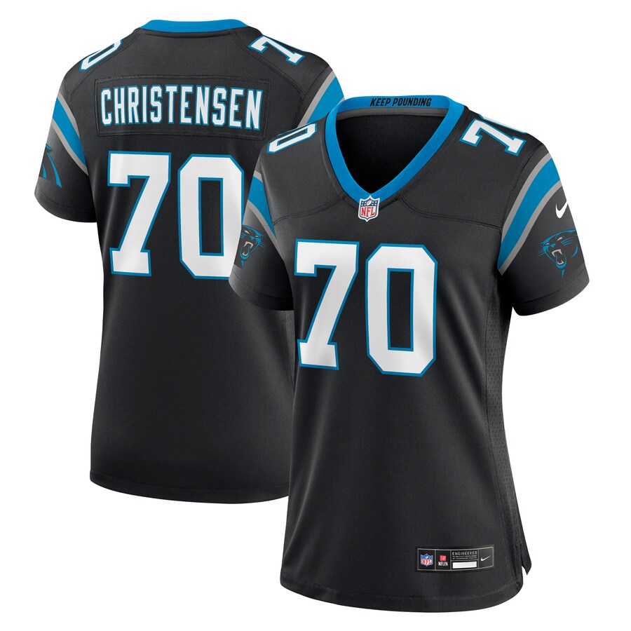 Women's Carolina Panthers Brady Christensen Nike Black Team Game Jersey - Puhuasuan