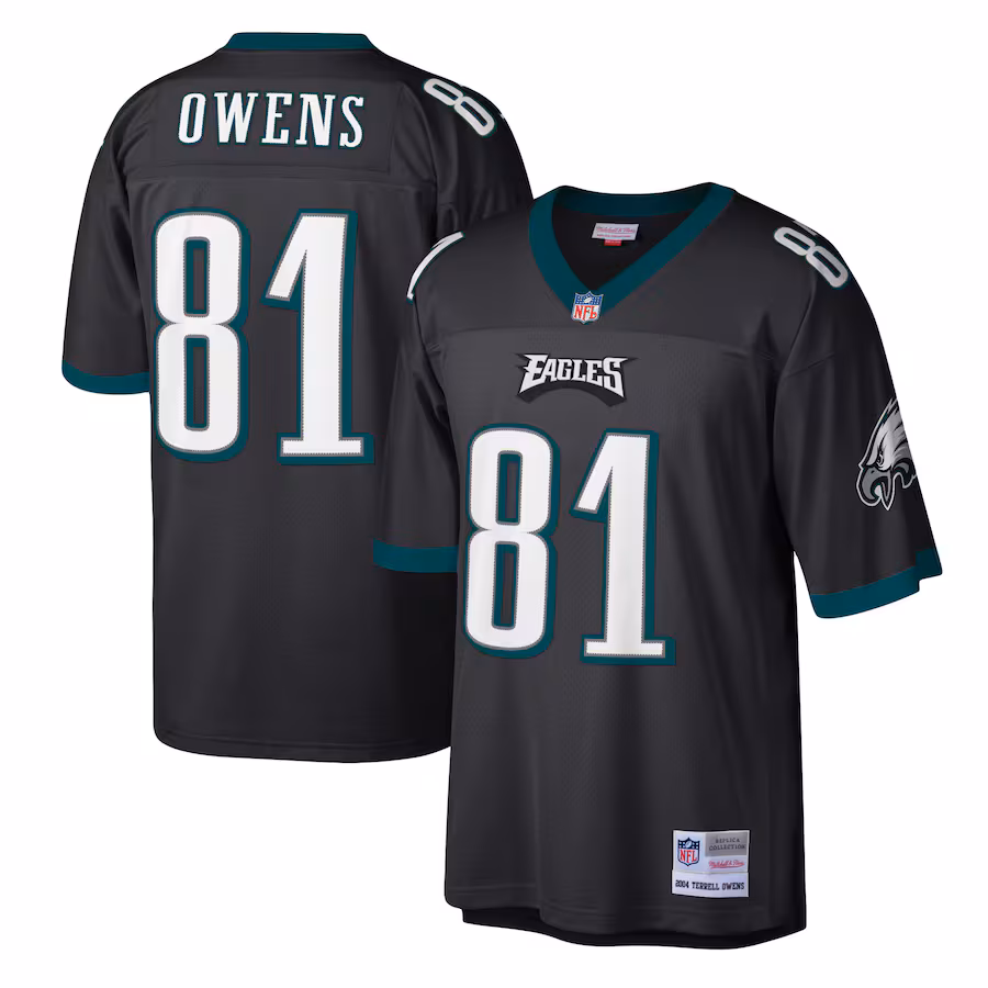 Men's Philadelphia Eagles Terrell Owens Mitchell & Ness Black Legacy Replica Jersey - Puhuasuan
