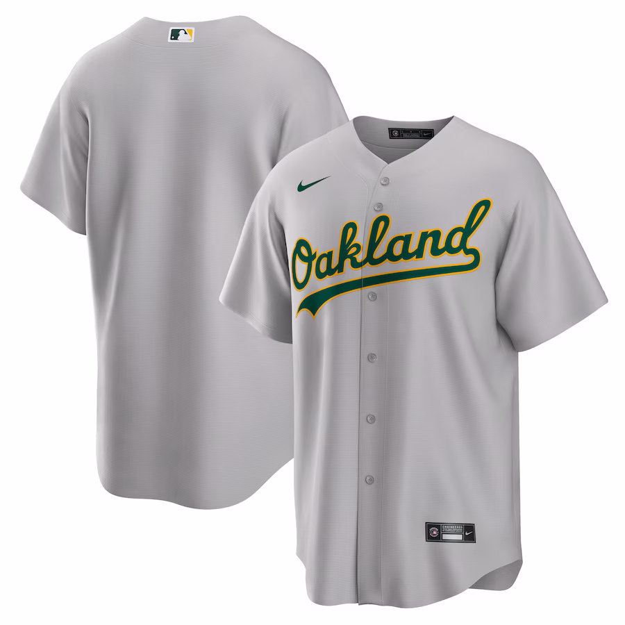Men's Oakland Athletics Nike Gray Road Replica Team Jersey - Puhuasuan