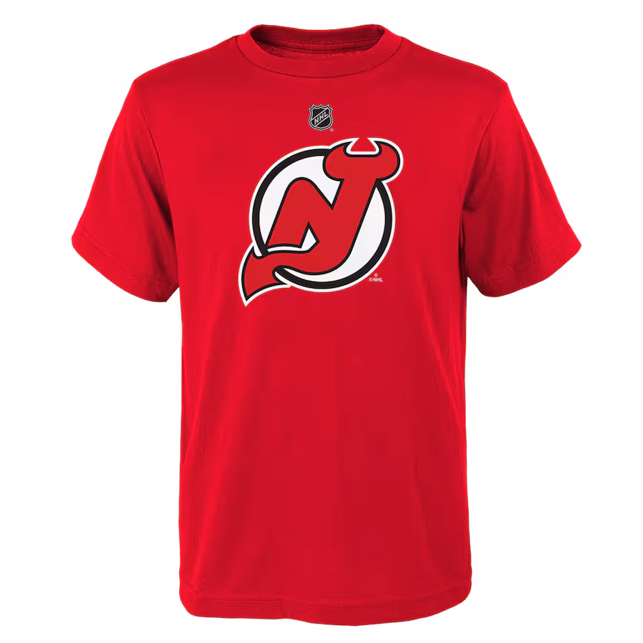 Youth New Jersey Devils Red Primary Logo T-Shirt - Puhuasuan