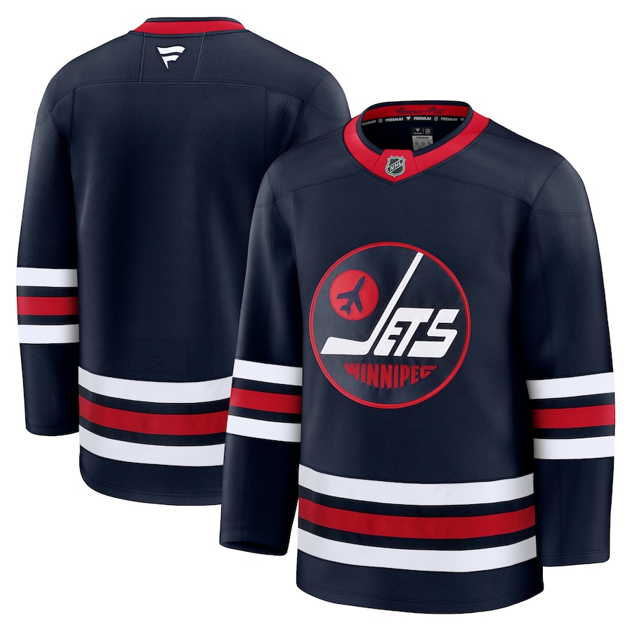 Men's Winnipeg Jets Fanatics Navy Alternate Premium Jersey - Puhuasuan