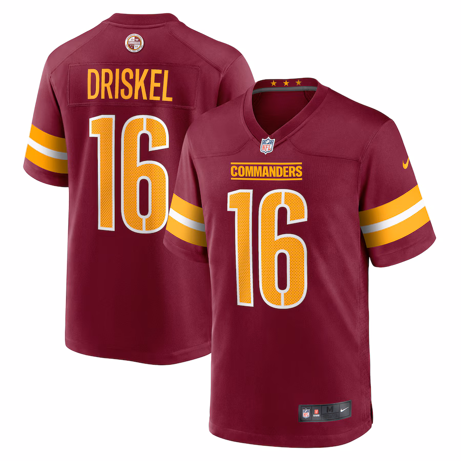 Men's Washington Commanders Jeff Driskel Nike Burgundy Game Jersey - Puhuasuan