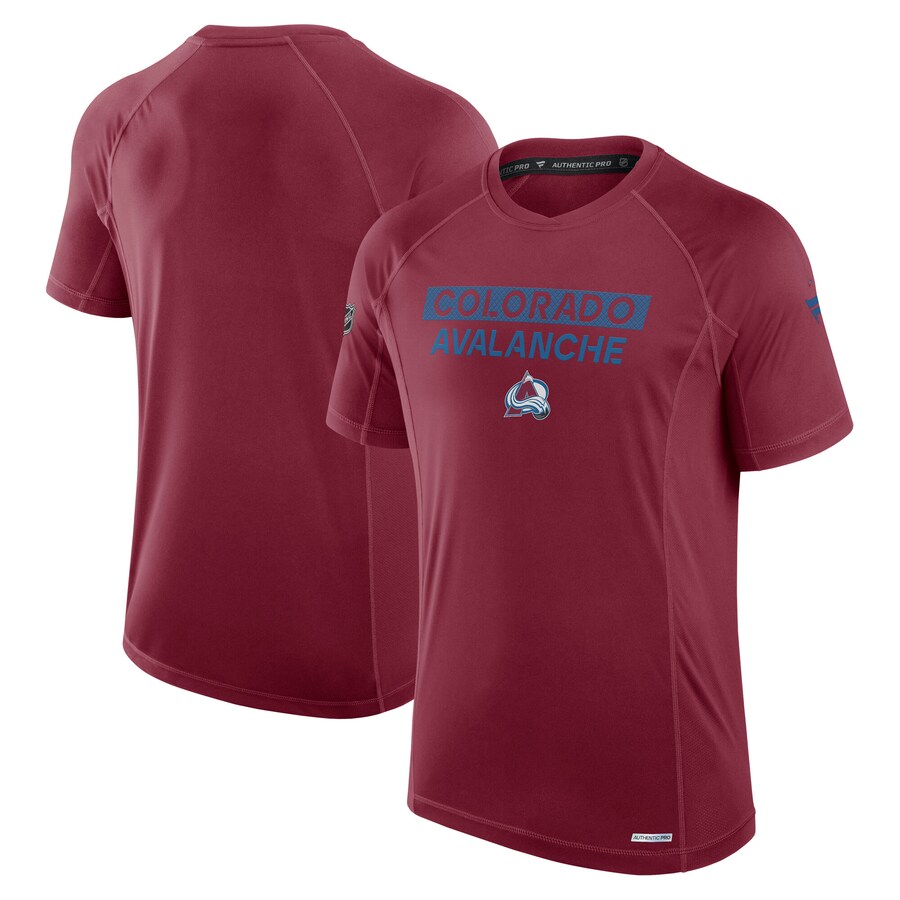 Men's Colorado Avalanche Fanatics Burgundy Authentic Pro Rink Tech T-Shirt - Puhuasuan