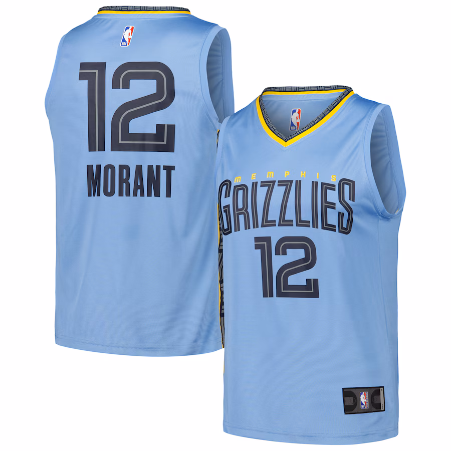 Men's Memphis Grizzlies Ja Morant Fanatics Light Blue Fast Break Replica Player Jersey - Statement Edition - Puhuasuan