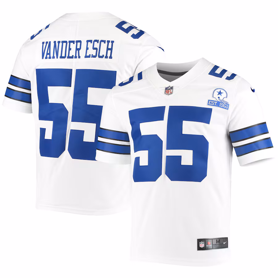 Men's Dallas Cowboys Leighton Vander Esch Nike White 60th Anniversary Limited Jersey - Puhuasuan