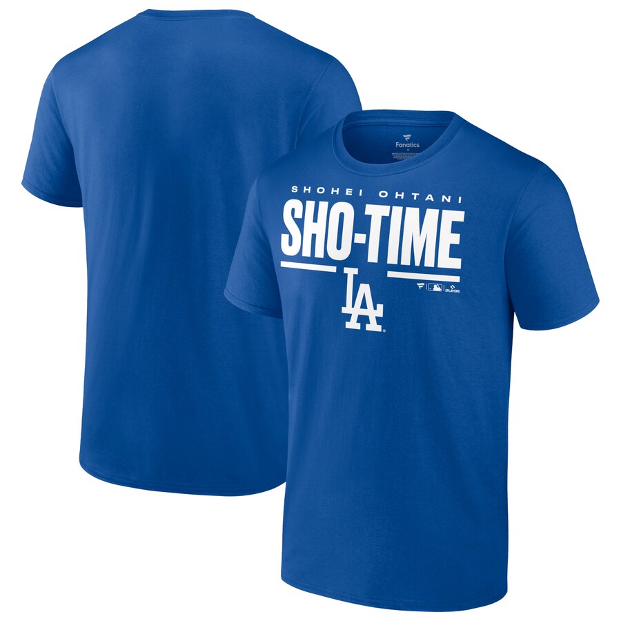 Men's Los Angeles Dodgers Shohei Ohtani Royal Sho-Time Horizontal T-Shirt - Puhuasuan