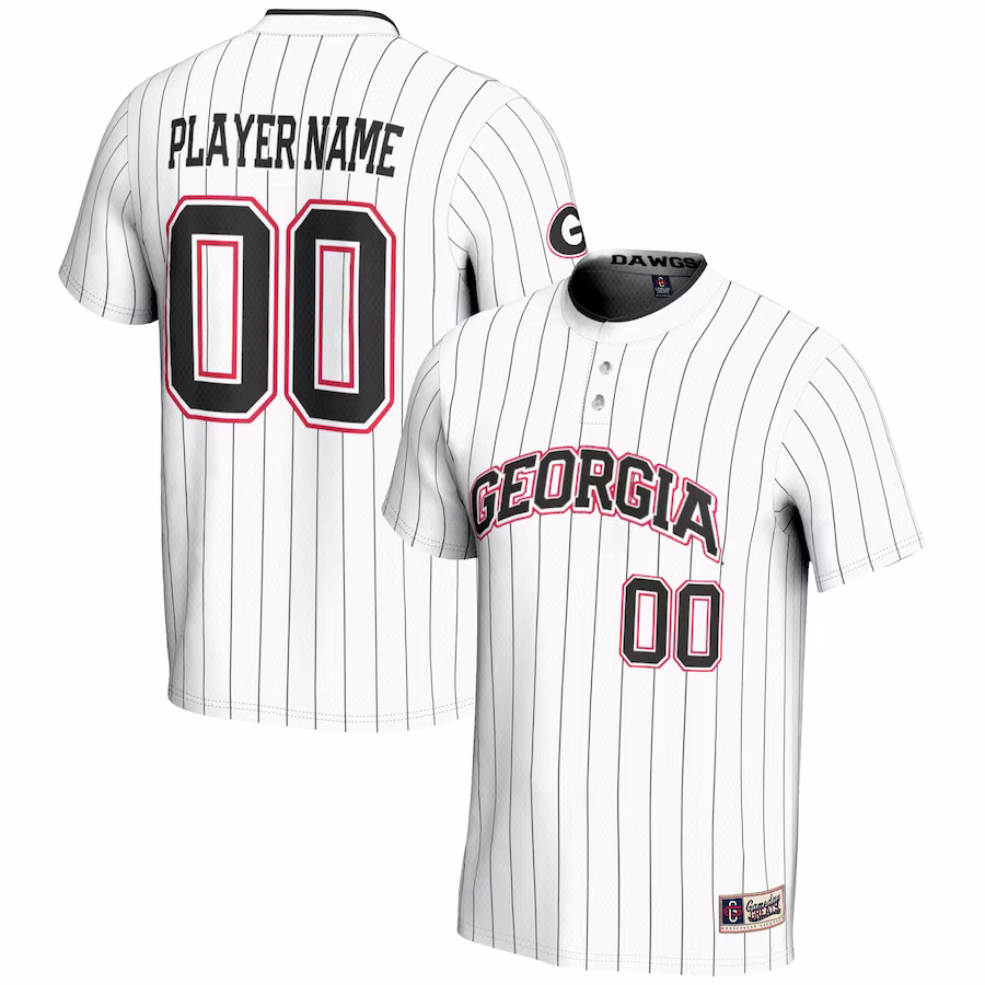 Georgia Bulldogs GameDay Greats Youth NIL Pick-A-Player Lightweight Softball Jersey - White - Puhuasuan