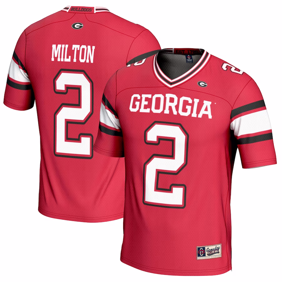 Kendall Milton Georgia Bulldogs GameDay Greats Youth NIL Player Football Jersey - Red - Puhuasuan