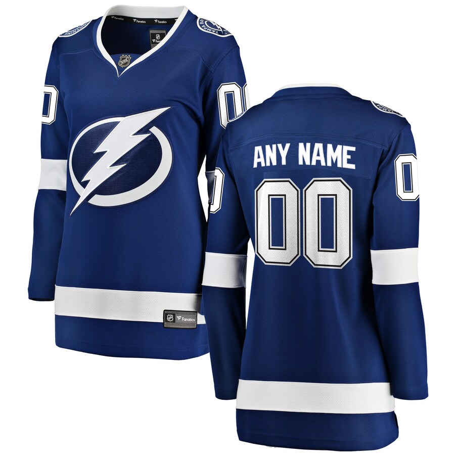 Women's Tampa Bay Lightning Fanatics Branded Blue Home Breakaway Custom Jersey - Puhuasuan