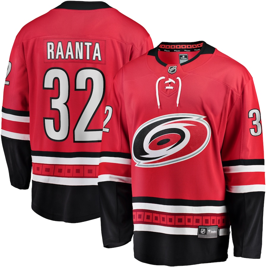 Men's Carolina Hurricanes Antti Raanta Fanatics Red Alternate Breakaway Player Jersey - Puhuasuan