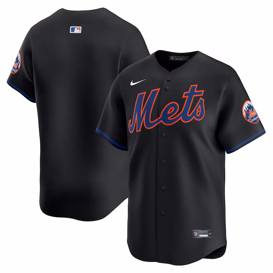 Men's New York Mets  Nike Black  Alternate Limited Jersey - Puhuasuan