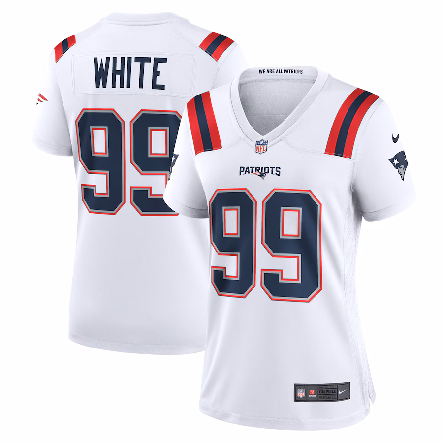 Women's New England Patriots Keion White Nike  White  Game Jersey - Puhuasuan