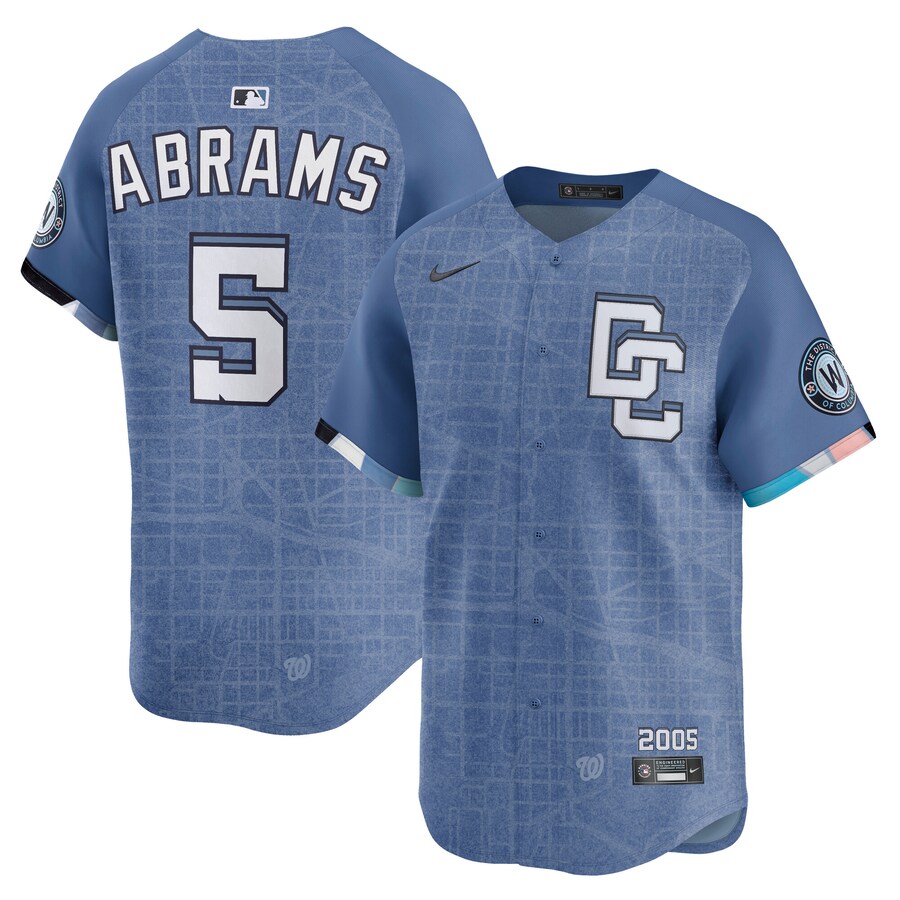Men's Washington Nationals CJ Abrams Nike Blue 2025 City Connect Limited Jersey - Puhuasuan