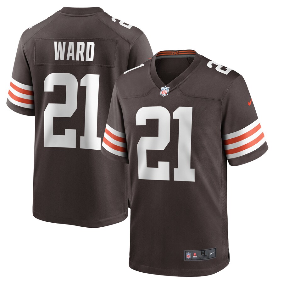 Men's Cleveland Browns Denzel Ward Nike Brown Player Game Jersey - Puhuasuan