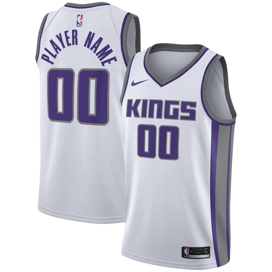 Men's Sacramento Kings Nike White Swingman Custom Jersey - Association Edition - Puhuasuan
