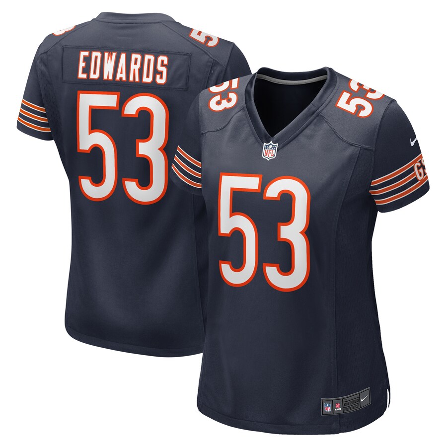 Women's Chicago Bears TJ Edwards Nike Navy Game Player Jersey - Puhuasuan