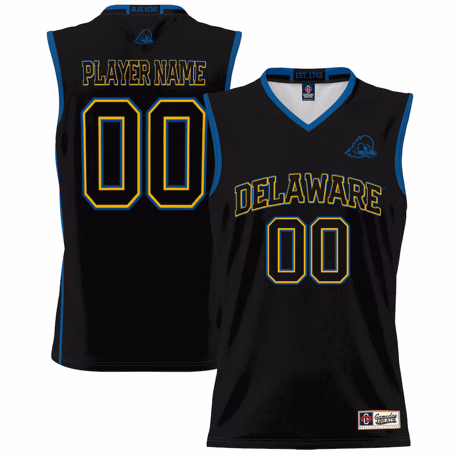 Delaware Fightin' Blue Hens NIL Pick-A-Player Lightweight Basketball Jersey - Black - Puhuasuan