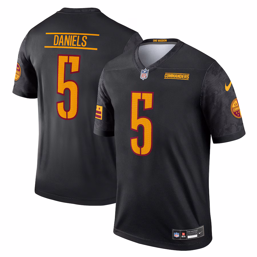Men's Washington Commanders Jayden Daniels Nike Black Alternate Legend Jersey - Puhuasuan