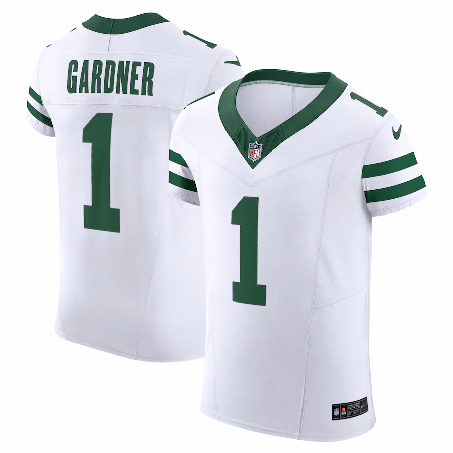 Men's New York Jets Ahmad Sauce Gardner Nike White Alternate Vapor F.U.S.E. Elite Jersey - Puhuasuan