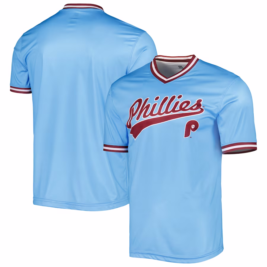 Men's Philadelphia Phillies Stitches Light Blue Cooperstown Collection Team Jersey - Puhuasuan