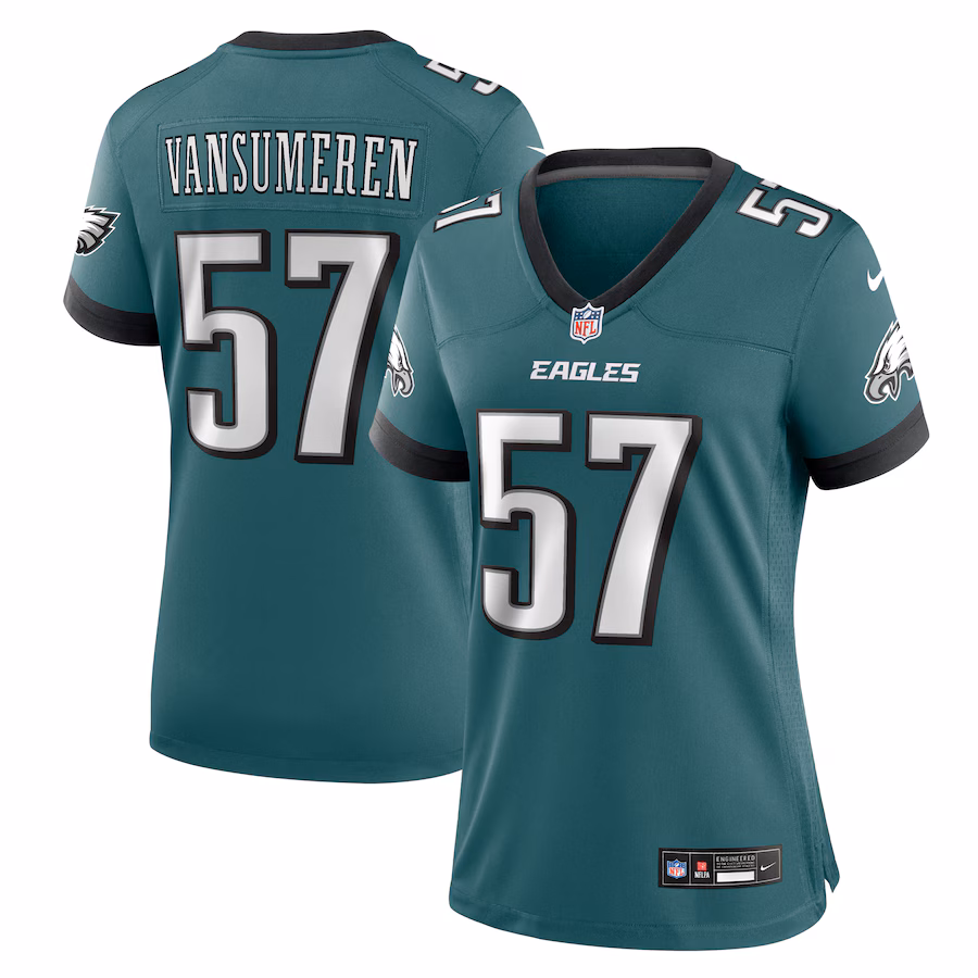Women's Philadelphia Eagles Ben VanSumeren Nike Midnight Green Team Game Jersey - Puhuasuan