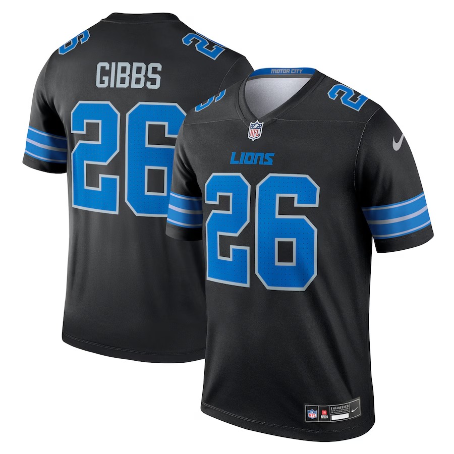 Men's Detroit Lions Jahmyr Gibbs Nike Black Legend Jersey - Puhuasuan