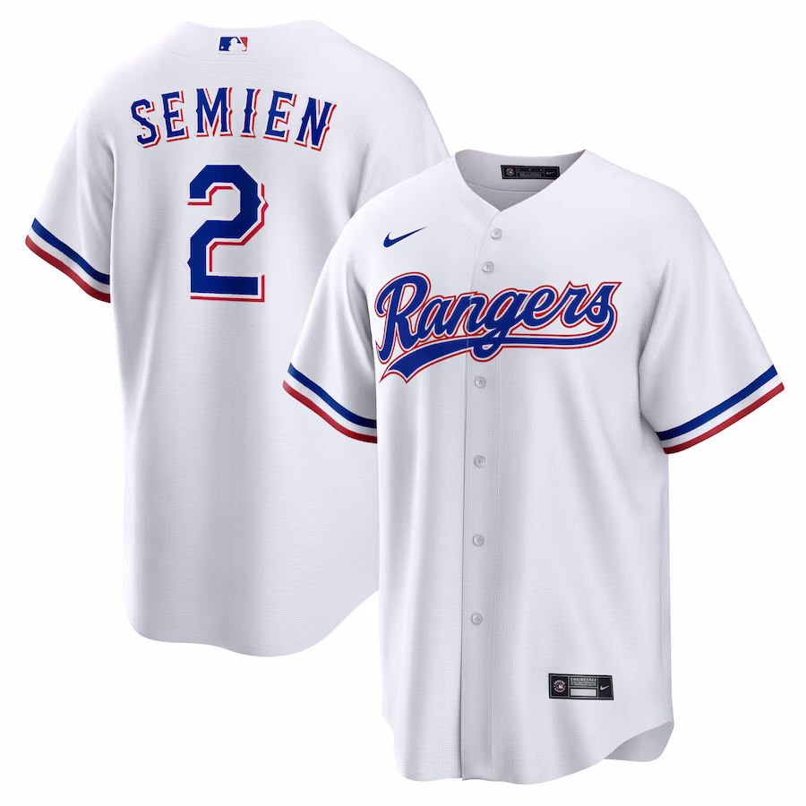 Men's Texas Rangers Marcus Semien Nike White Home Replica Player Jersey - Puhuasuan