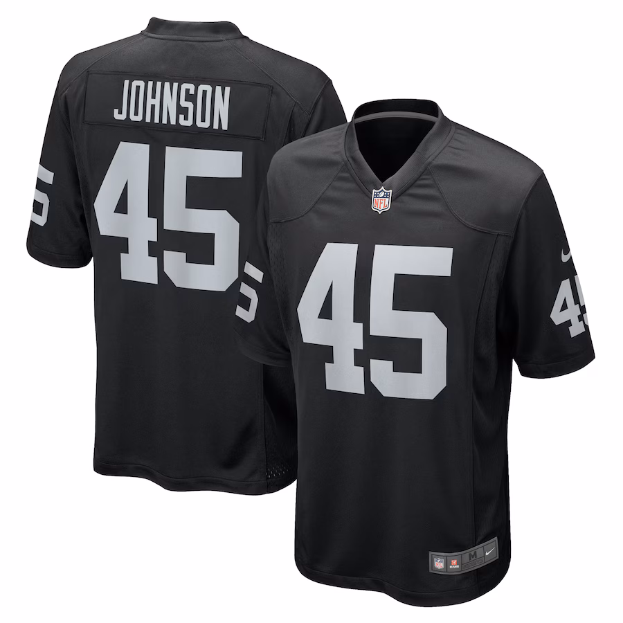 Men's Las Vegas Raiders Jaquan Johnson Nike Black Game Player Jersey - Puhuasuan