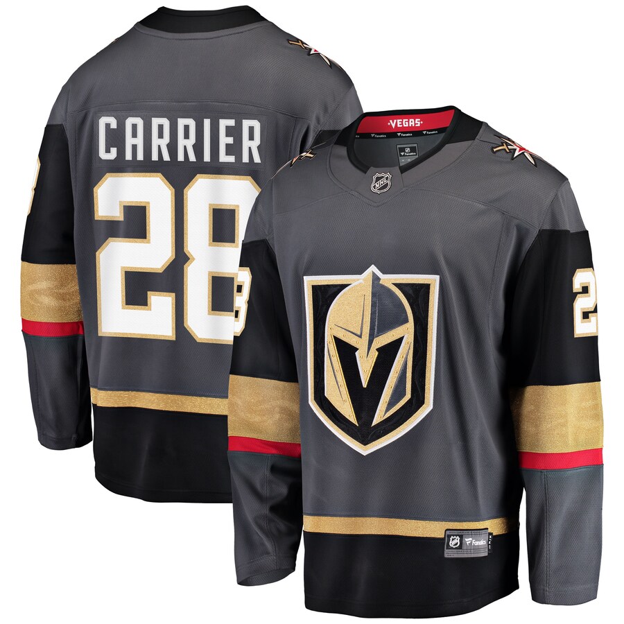 Men's Vegas Golden Knights William Carrier Gray Alternate Breakaway Player Jersey - Puhuasuan