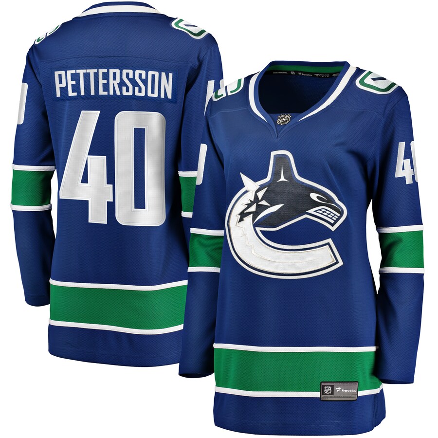 Women's Vancouver Canucks Elias Pettersson Fanatics Branded Blue 2019/20 Home Premier Breakaway Player Jersey - Puhuasuan